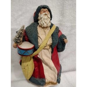 Santa Claus Figurine Paper mache 1986 Vintage Clothtique Made In Taiwan